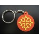 Porte-clefs Croix Occitane (rond PVC souple)