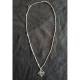 Necklace with silver plated occitan cross and steel chain