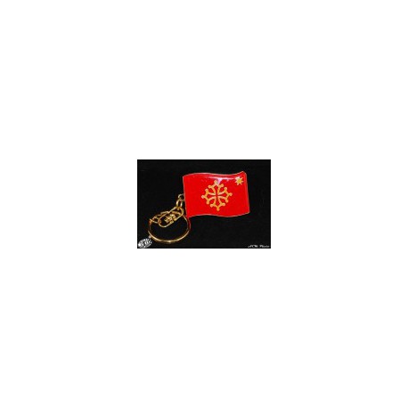 Porta-claus "bandiera occitana estela" / Porte-clefs "drapeau occitan étoile" en métal (3 x 4 cm)
