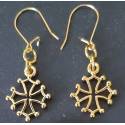Gilded metal Occitan cross earrings