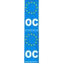 Autocollants "OC Europe" pour plaques de voiture, fond bleu (paire)