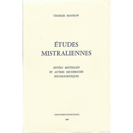 Études Mistraliennes - Charles Mauron - Couverture