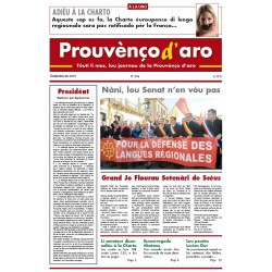 Prouvènço d'aro - Abonnement (1 an) - Couverture Décembre 2015