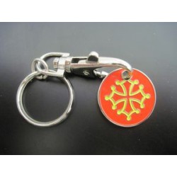 Keyring Cross Occitane metal caddy token