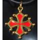 Pendentifs Croix occitane en métal doré (Sang et or) - Taille 1,5 cm (Macarel)