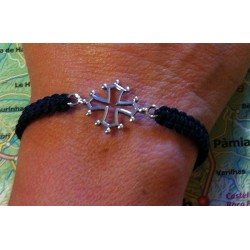 Bracelet croix occitane en argent massif