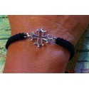 Bracelet croix occitane en argent massif