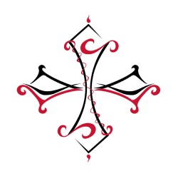 Ephemeral tattoo Occitan tribal cross