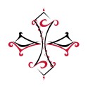 Ephemeral tattoo Occitan tribal cross