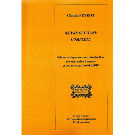 Claude Peyrot - Œuvre occitane complète - Couverture