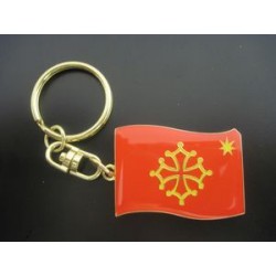 Keychains Occitan flag (with star) in metal