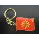 Porte-clefs "drapeau occitan étoile" en métal (2,5 x 3,5 cm)