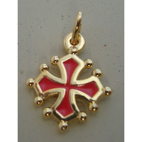 Pendentifs Croix occitane Sang et or 1,5cm 