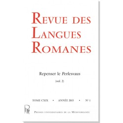 Revue des langues romanes - Subscription (1 year) - Cover