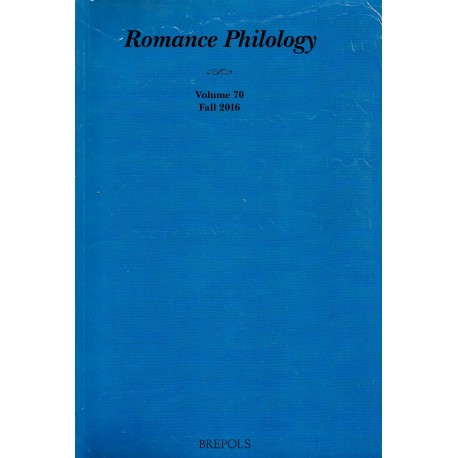Romance Philology 70/2 (Fall 2016)