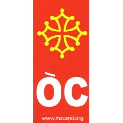 Sticker Occitan Cross + OC text for license plates
