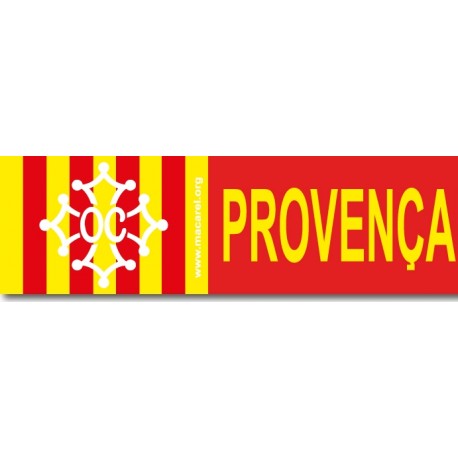 Autocollant Croix Oc blanche sur fond drapeau provençal + Provença