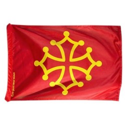 Occitan flag (blood red & gold yellow) - Polyester 20 x 30 cm