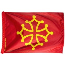 Drapeau occitan (rouge sang et jaune or) -  Polyester 40 x 60 cm. 