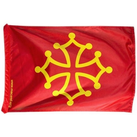 Drapeau occitan (rouge sang et jaune or) -  Polyester 40 x 60 cm. 