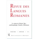 Revue des Langues Romanes - Tome 122-1 (2018 n°1)