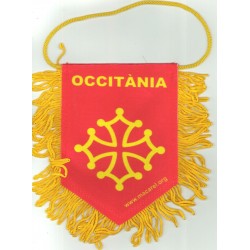 Fanion Occitània rouge avec croix Òc à accrocher