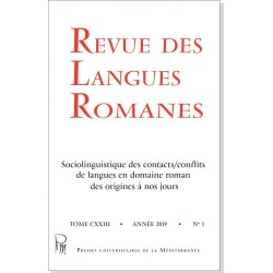 Revue des Langues Romanes - Tome 123-1 (2019 n°1)