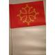 Drapeau occitan avec manche PVC - Polyester 35 x 45 cm