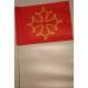 Occitan flag with PVC handle - Polyester 35 x 45 cm