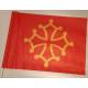 Drapeau occitan avec manche PVC - Polyester 35 x 45 cm