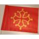 Occitan flag with PVC handle - Polyester 35 x 45 cm